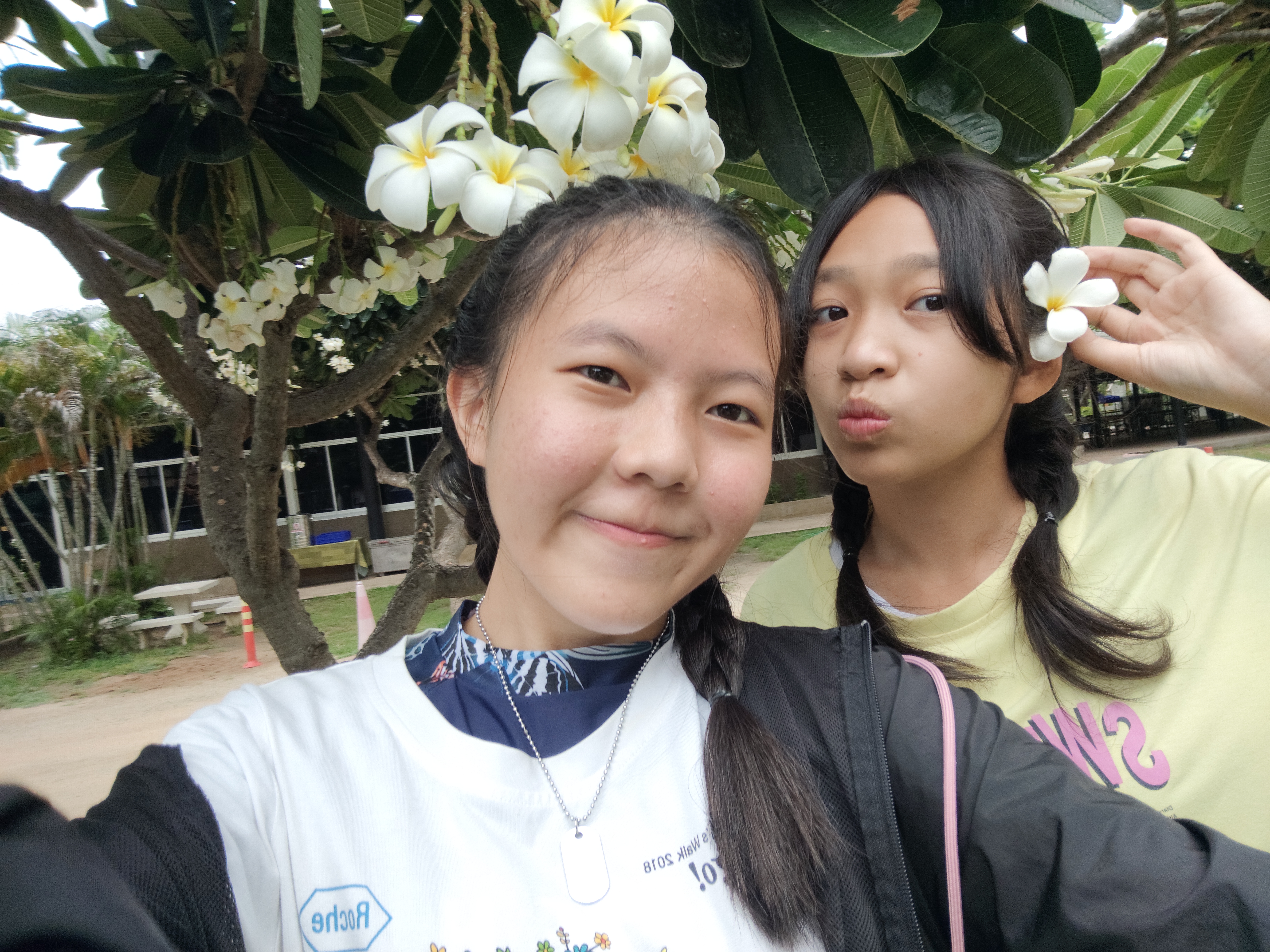 Hannah and best friend in the old school