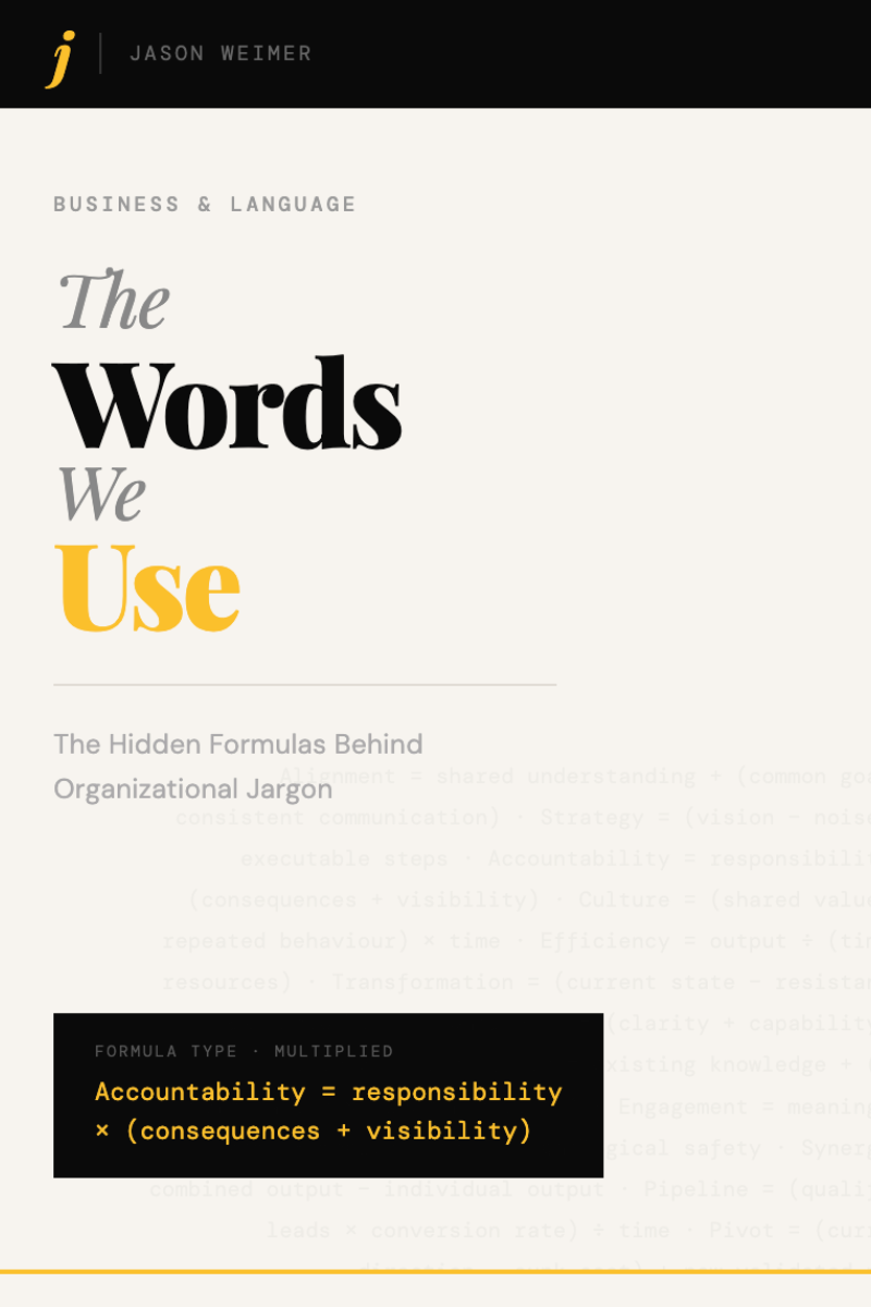 The Words We Use — The Hidden Formulas Behind Organizational Jargon by Jason Weimer